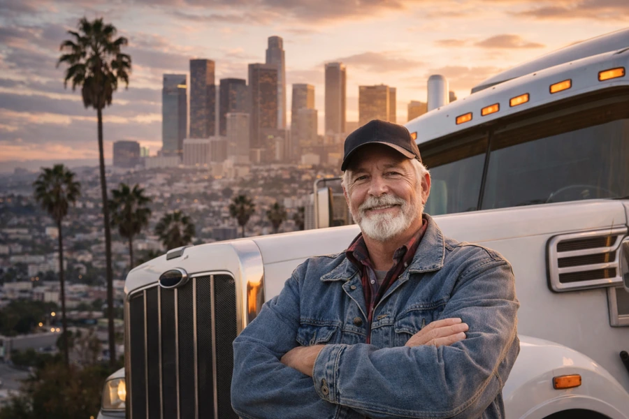 trucker couple reviewing life insurance options together
